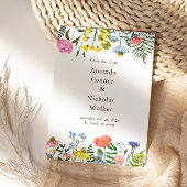 牧草地お洒落野の花の保存日付招待状 招待状