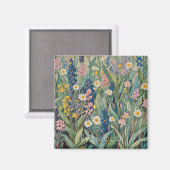 牧草地ささやき：パステルワイルドフラワー マグネット (正面/裏面)