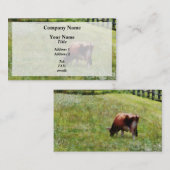牧草地での牛の放牧 名刺 (正面/裏面)