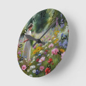 牧草地での瞬間 ラウンド壁時計 (傾斜)