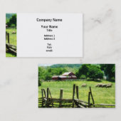 牧草地での羊の放牧 名刺 (正面/裏面)