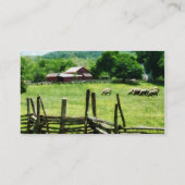 牧草地での羊の放牧 名刺 (裏面)