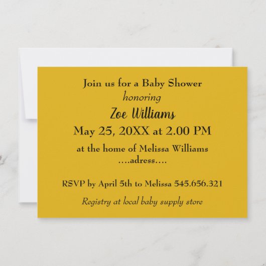 牧草地でテディベア、かわいい赤ちゃんシャワー 招待状 (裏面)