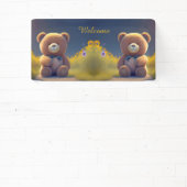 牧草地でテディベア、かわいい赤ちゃんシャワー 横断幕 (インサイチュ)