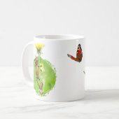 牧草地でドングリ小人とマグカップ コーヒーマグカップ (正面左)