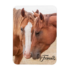 牧草地で生い茂る馬 マグネット