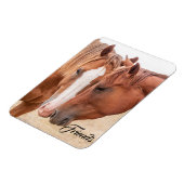 牧草地で生い茂る馬 マグネット (左側)