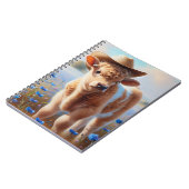 牧草地にカウボーイハットを持つ子牛 ノートブック (左側)