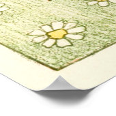 牧草地に五羽のコウノトリ ポスター (角)