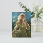 牧草地に住む美しいブロンドの女性 ポストカード (スタンド正面)