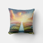 牧草地に広がる本の中を川で流れる クッション (正面)