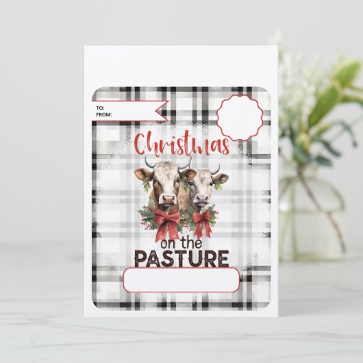 牧草地のお金のクリスマス シーズンカード (スタンド正面)