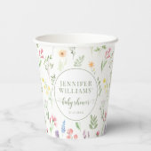 牧草地のカラフル小さな野の花の赤ちゃん女の子シャワー 紙コップ (裏面)