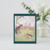 牧草地のネズミ、クモ、くもの巣 ポストカード (スタンド正面)