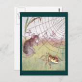 牧草地のネズミ、クモ、くもの巣 ポストカード (正面/裏面)