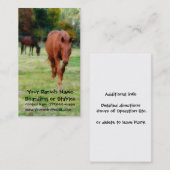 牧草地のブラウンの2頭の馬 名刺 (正面/裏面)