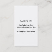 牧草地のブラウンの2頭の馬 名刺 (裏面)