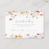 牧草地のワイルドフラワーはゲームカードの数を推測 名刺 (正面)