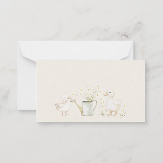 牧草地の友達が赤ちゃんシャワー用の本 ノートカード (裏面)