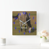 牧草地の壁時計のカンザスホース スクエア壁時計 (ホーム)