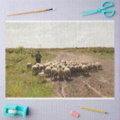 牧草地の変更， 1887年Anton Mauve著 薄葉紙 (クラフト)