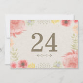 牧草地の夏の結婚テーブルの数 招待状 (正面)