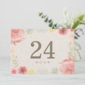 牧草地の夏の結婚テーブルの数 招待状 (スタンド正面)