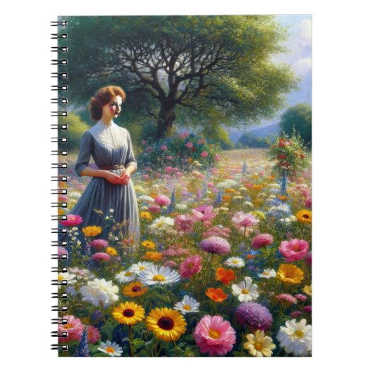 牧草地の女性2 ノートブック (正面)