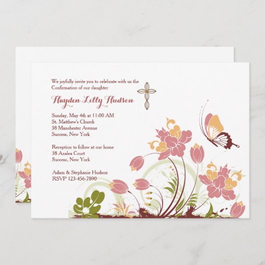 牧草地の宗教招待状で 招待状 (正面/裏面)