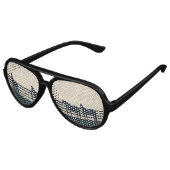 牧草地の柵で馬 アビエーターサングラス (アングル)