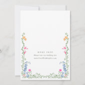 牧草地の水の色ワイルドフラワーリハーサルディナー 招待状 (裏面)