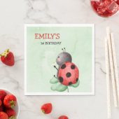 牧草地の水彩にヒラムシが誕生日すること スタンダードランチョンナプキン (インサイチュ)