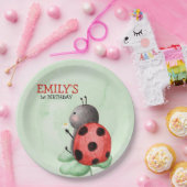 牧草地の水彩にヒラムシが誕生日すること ペーパープレート (パーティー)