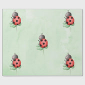 牧草地の水彩にヒラムシが誕生日すること ラッピングペーパー (フラット)