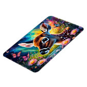 牧草地の池で子鹿 マグネット (左側)