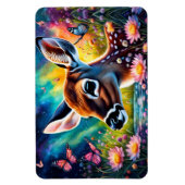 牧草地の池で子鹿 マグネット (縦)