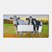牧草地の牛のペア デスクマット (キーボード&マウス)