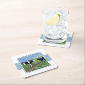 牧草地の牛コースターセット スクエアペーパーコースター (インサイチュ)