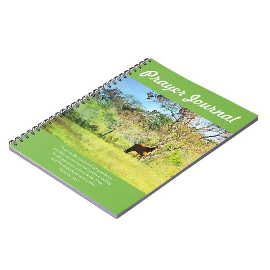 牧草地の祈りの言葉ジャーナル2-7の馬 ノートブック (左側)