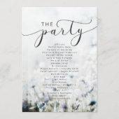 牧草地の紅葉の野結婚花の儀式 プログラム (裏面)