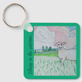 牧草地の羊 キーホルダー (正面)