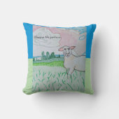 牧草地の羊 クッション (正面)