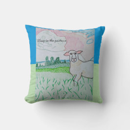 牧草地の羊 クッション