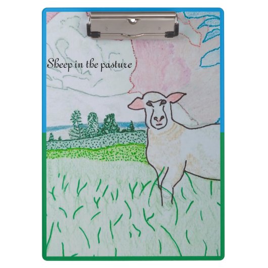 牧草地の羊 クリップボード (正面)