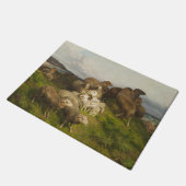 牧草地の羊(フリードリ威厳があるヒ・シェンク) ドアマット (アングル)