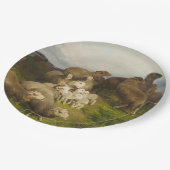 牧草地の羊(フリードリ威厳があるヒ・シェンク) ペーパープレート (アングル)