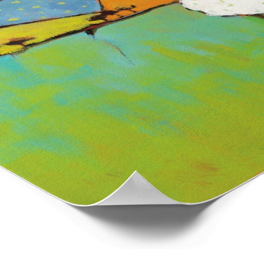 牧草地の羊 ポスター (角)