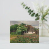 牧草地の花が咲く農家 ポストカード (スタンド正面)