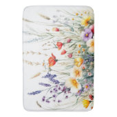 牧草地の花とラベンダー バスマット (正面縦)