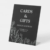 牧草地の花のカードとギフト結婚ズ 台座サイン (正面)